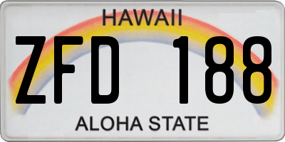 HI license plate ZFD188