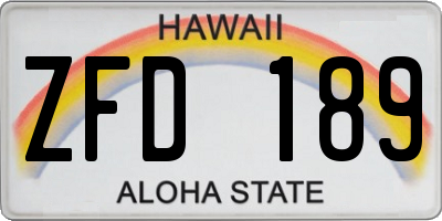 HI license plate ZFD189