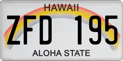 HI license plate ZFD195