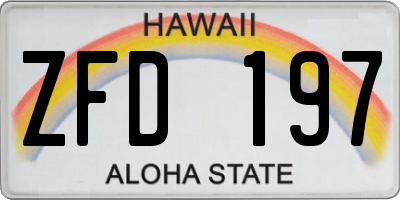 HI license plate ZFD197