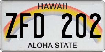 HI license plate ZFD202