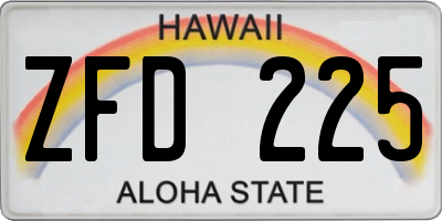 HI license plate ZFD225