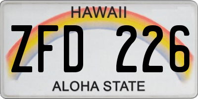 HI license plate ZFD226