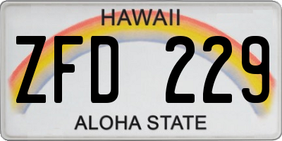 HI license plate ZFD229