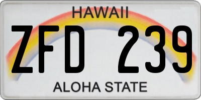 HI license plate ZFD239