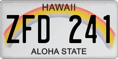 HI license plate ZFD241