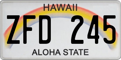 HI license plate ZFD245