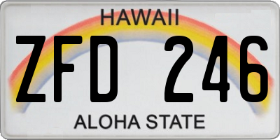 HI license plate ZFD246