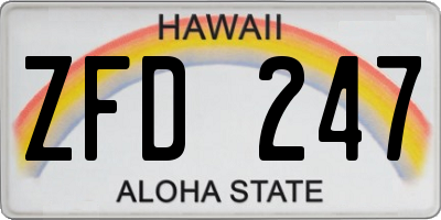 HI license plate ZFD247