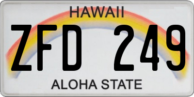 HI license plate ZFD249