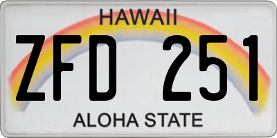 HI license plate ZFD251