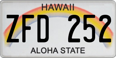 HI license plate ZFD252