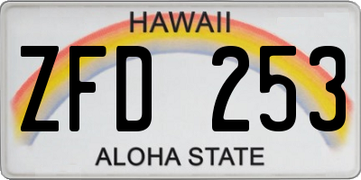 HI license plate ZFD253