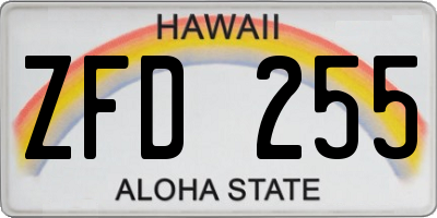 HI license plate ZFD255