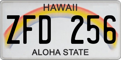 HI license plate ZFD256