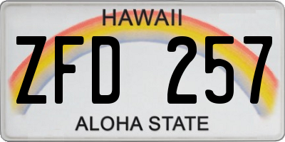 HI license plate ZFD257