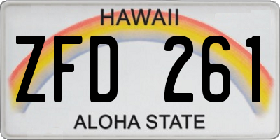 HI license plate ZFD261