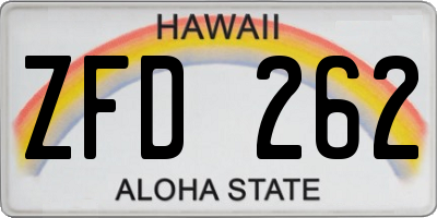 HI license plate ZFD262