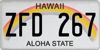HI license plate ZFD267