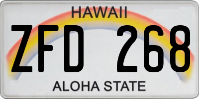HI license plate ZFD268