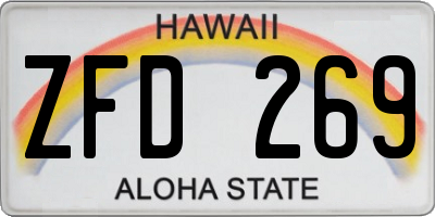 HI license plate ZFD269