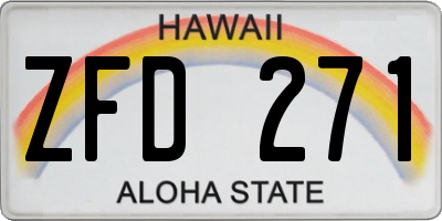 HI license plate ZFD271