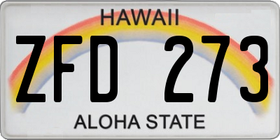 HI license plate ZFD273