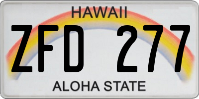 HI license plate ZFD277