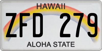 HI license plate ZFD279