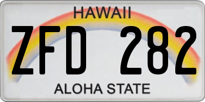 HI license plate ZFD282