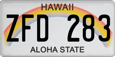 HI license plate ZFD283