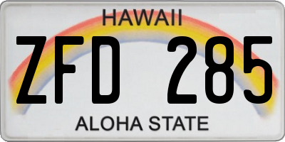 HI license plate ZFD285