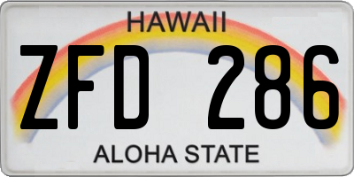 HI license plate ZFD286