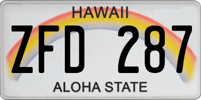 HI license plate ZFD287