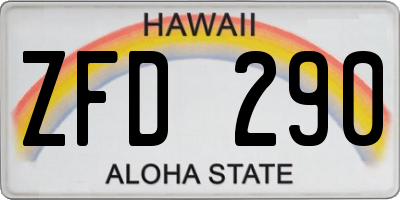 HI license plate ZFD290