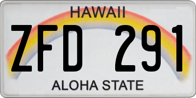 HI license plate ZFD291