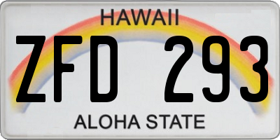 HI license plate ZFD293