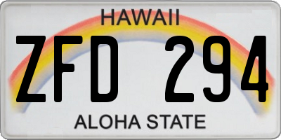 HI license plate ZFD294