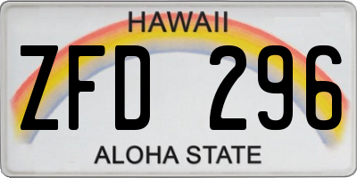 HI license plate ZFD296