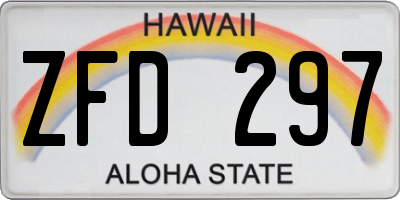 HI license plate ZFD297