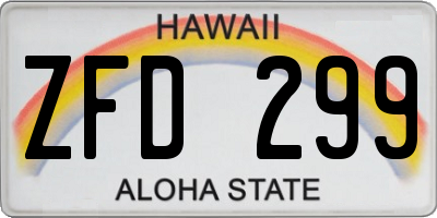 HI license plate ZFD299