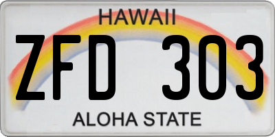 HI license plate ZFD303