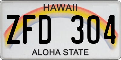 HI license plate ZFD304
