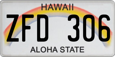 HI license plate ZFD306