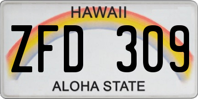 HI license plate ZFD309