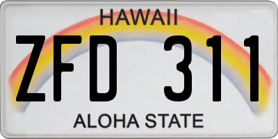 HI license plate ZFD311