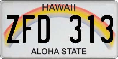 HI license plate ZFD313