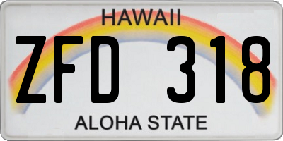 HI license plate ZFD318