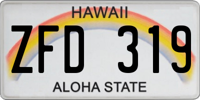 HI license plate ZFD319
