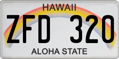 HI license plate ZFD320